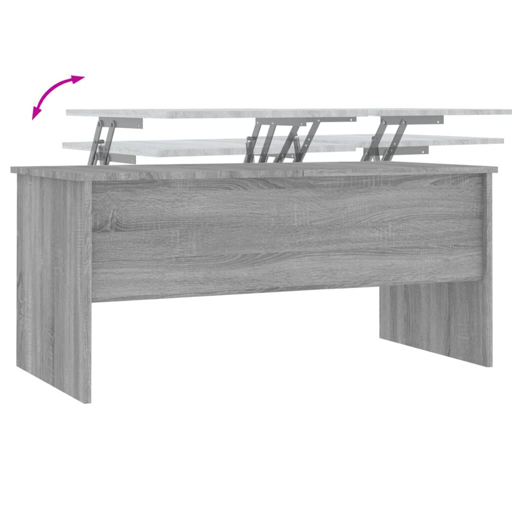 vidaXL Τραπεζάκι Σαλονιού ΓκριSonoma102x50,5x46,5εκ.Επεξεργασμένο Ξύλο