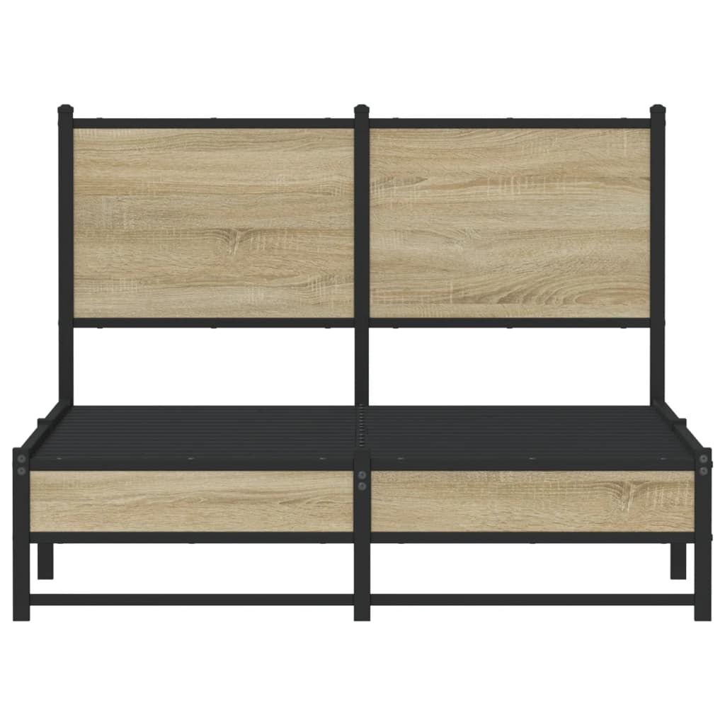 vidaXL Σκελετός Κρεβ. Χωρίς Στρώμα Sonoma Δρυς 120x200 εκ. Μεταλλικό