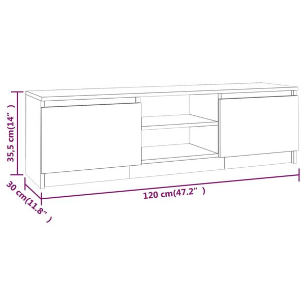 vidaXL Έπιπλο Τηλεόρασης Καπνιστή Δρυς 120x30x35,5 εκ. Επεξεργ. Ξύλο