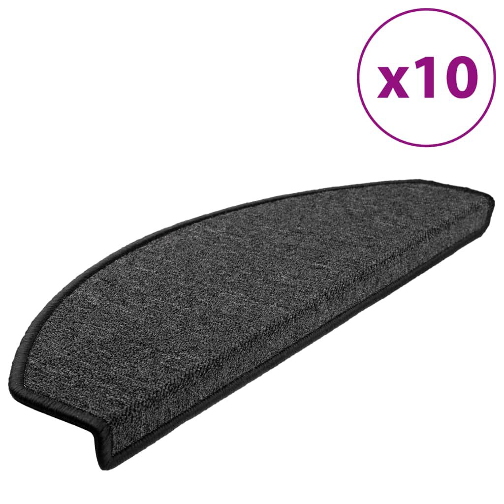 vidaXL Πατάκια Σκάλας 10 τεμ. Ανθρακί 65x24x4 εκ.