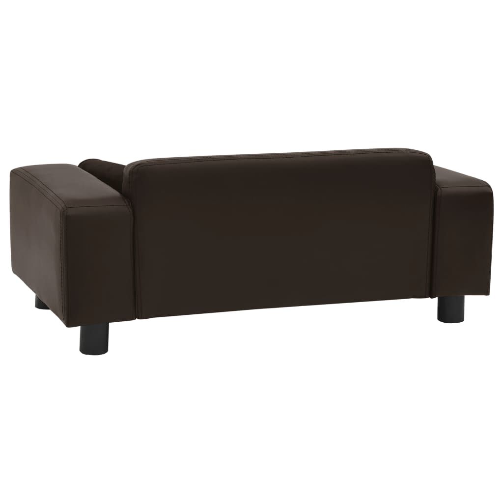 vidaXL Καναπές-Κρεβάτι Σκύλου Καφέ 81x43x31 εκ. Βελουτέ/Συνθετ. Δέρμα