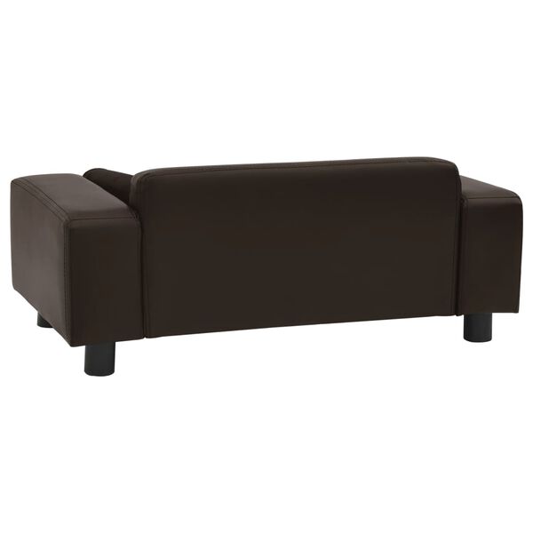 vidaXL Καναπές-Κρεβάτι Σκύλου Καφέ 81x43x31 εκ. Βελουτέ/Συνθετ. Δέρμα