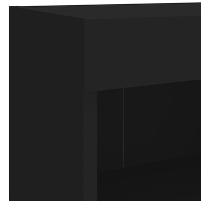 vidaXL Έπιπλα Τοίχου Τηλεόρασης 5 τεμ LED Μαύρα από Επεξεργασμένο Ξύλο