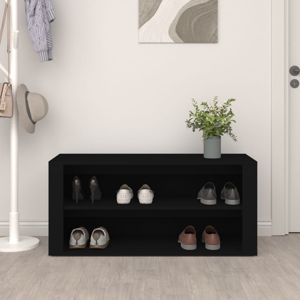 vidaXL Παπουτσοθήκη Μαύρη 100x35x45 εκ. από Επεξεργασμένο Ξύλο