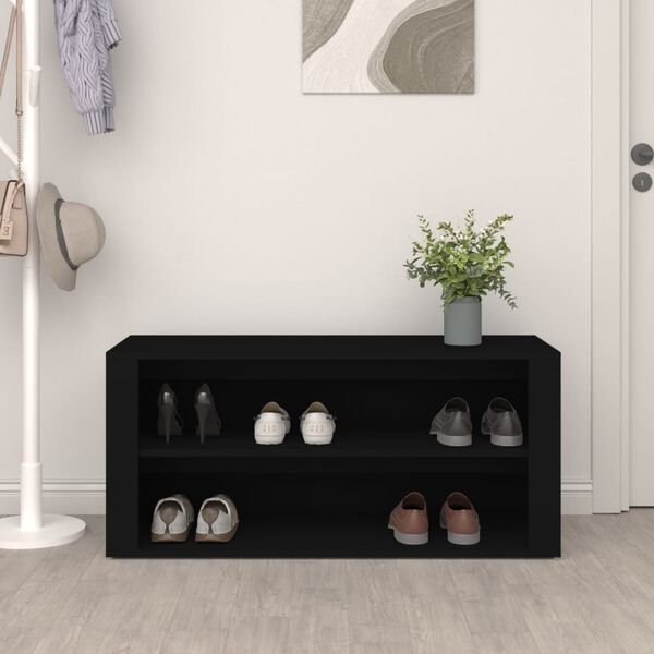 vidaXL Παπουτσοθήκη Μαύρη 100x35x45 εκ. από Επεξεργασμένο Ξύλο