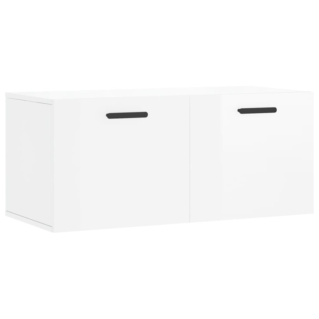 vidaXL Ντουλάπι Τοίχου Γυαλιστερό Λευκό 80x36,5x35 εκ. Επεξεργ. Ξύλο