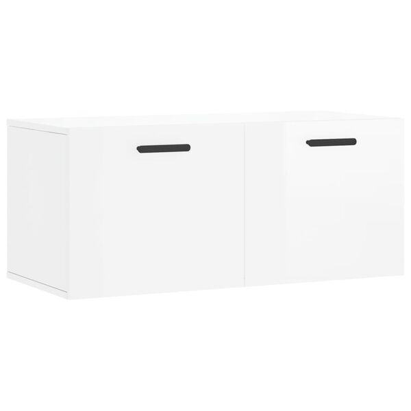 vidaXL Ντουλάπι Τοίχου Γυαλιστερό Λευκό 80x36,5x35 εκ. Επεξεργ. Ξύλο
