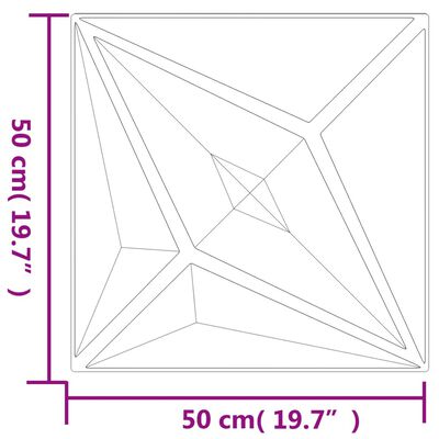 vidaXL Πάνελ Τοίχου 24 Τεμ. Σχέδιο Αστέρι Λευκά 50x50 εκ. 6 μ² από XPS