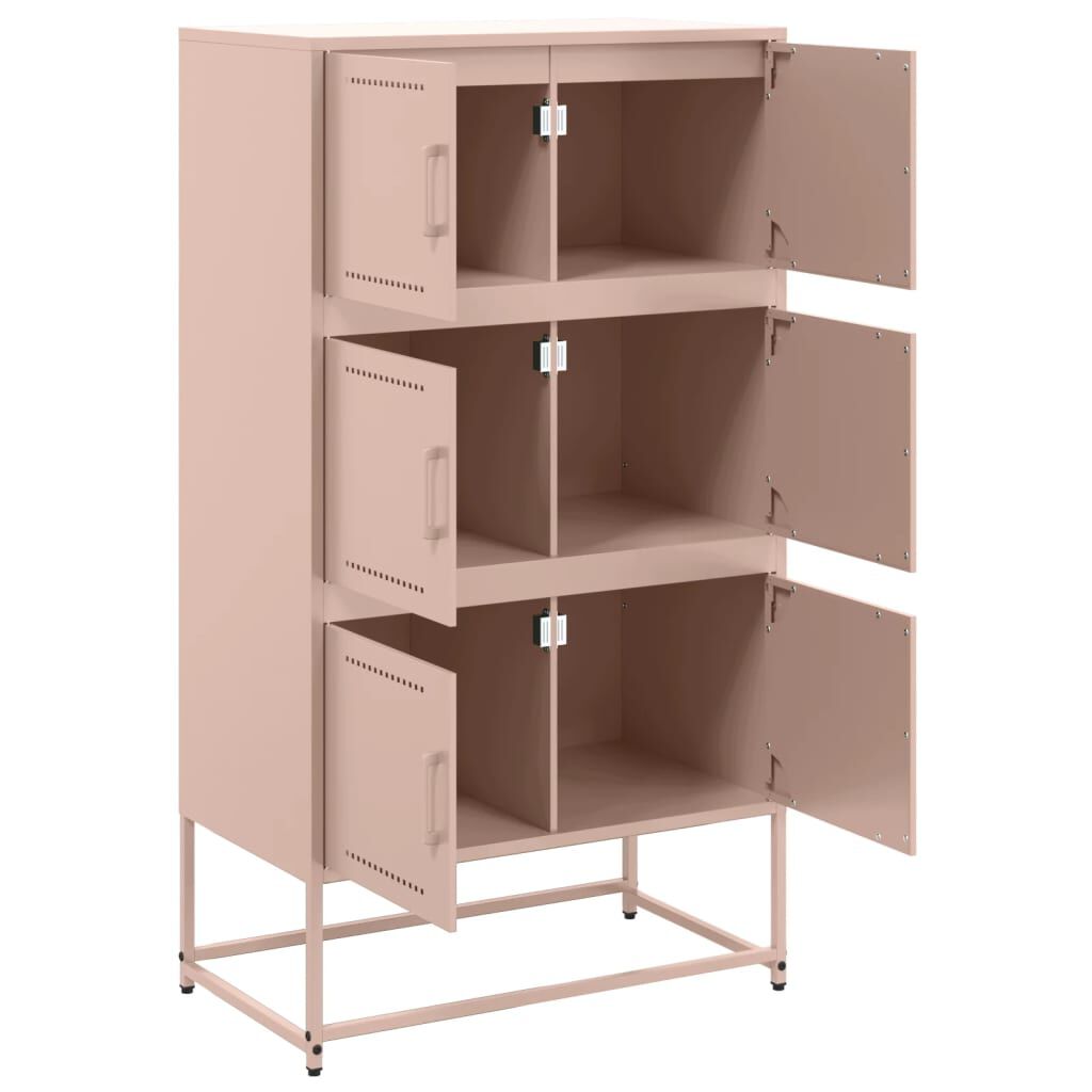 vidaXL Ντουλάπι Ροζ 68,5x38,5x123,5 εκ. από Ατσάλι