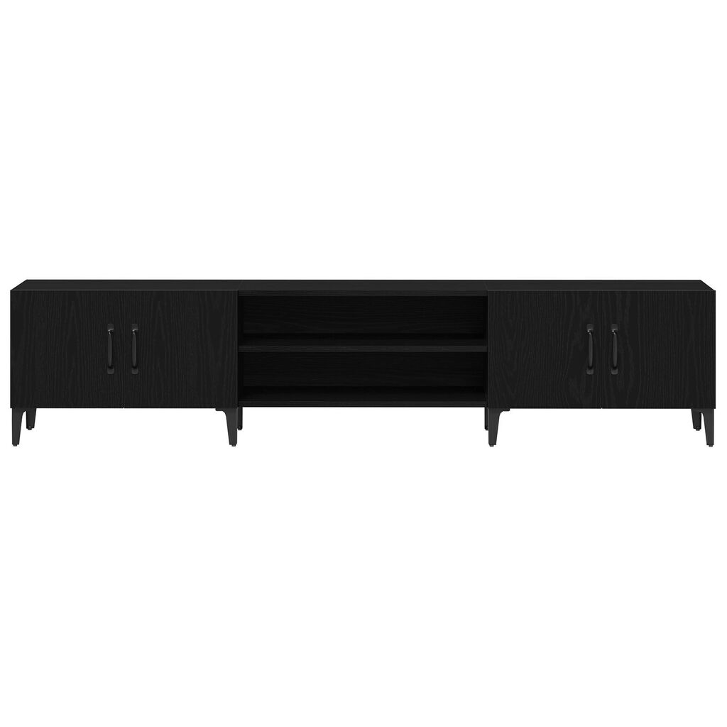 vidaXL Ντουλάπα Τηλεόρασης Μαύρο Δρυς 180x31,5x40 εκ Επεξεργασμένο Ξύλο