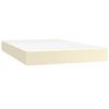 vidaXL Κρεβάτι Boxspring με Στρώμα & LED Κρεμ 120x200 εκ. Συνθ. Δέρμα