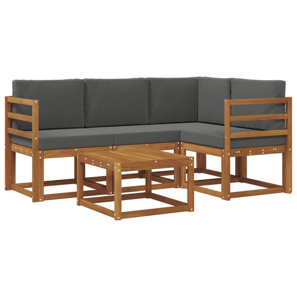 vidaXL &Sigma;&epsilon;&iota;&rho;ά &Kappa;&alpha;&nu;&alpha;&pi;έ &Epsilon;&xi;&omega;&tau;&epsilon;&rho;&iota;&kappa;&omicron;ύ &mu;&epsilon; &mu;&alpha;&xi;&iota;&lambda;ά&rho;&iota; 5 pcs &Phi;&upsilon;&sigma;&iota;&kappa;ό &kappa;&alpha;&iota; &Alpha;&nu;&theta;&rho;&alpha;&kappa;ί