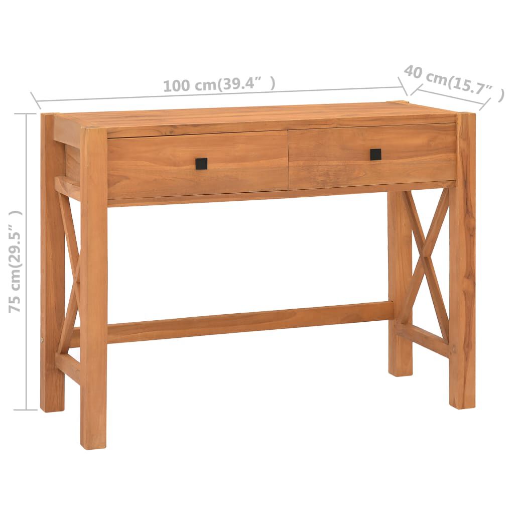 vidaXL Γραφείο με 2 Συρτάρια 100 x 40 x 75 εκ. Ανακυκλωμένο Ξύλο Teak