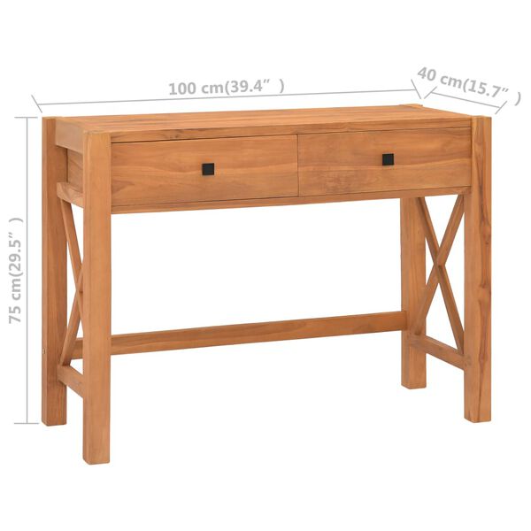 vidaXL Γραφείο με 2 Συρτάρια 100 x 40 x 75 εκ. Ανακυκλωμένο Ξύλο Teak