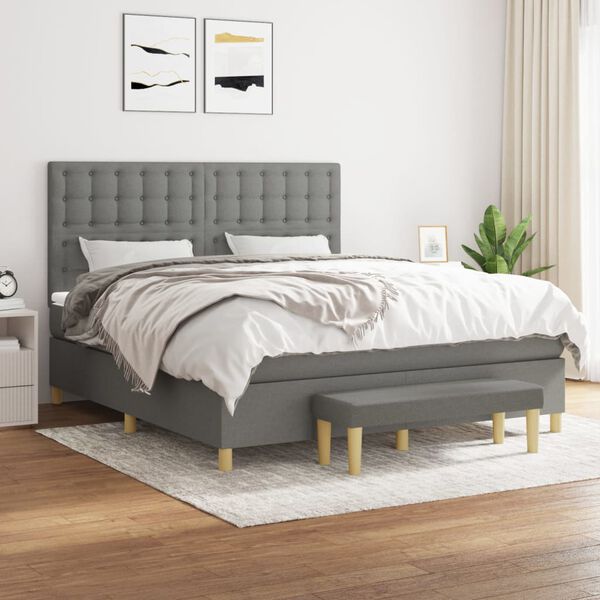 vidaXL &Kappa;&rho;&epsilon;&beta;ά&tau;&iota; Boxspring &mu;&epsilon; &Sigma;&tau;&rho;ώ&mu;&alpha; &Sigma;&kappa;&omicron;ύ&rho;&omicron; &Gamma;&kappa;&rho;&iota; 160x200 &epsilon;&kappa; &Upsilon;&phi;&alpha;&sigma;&mu;ά&tau;&iota;&nu;&omicron;