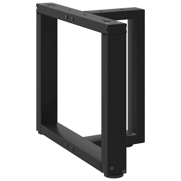 vidaXL Πόδια Τραπεζιού Σαλονιού σε Σχήμα Τ, 2 τεμ. Μαύρο, Ατσάλι 50x25x(42-43) εκ.