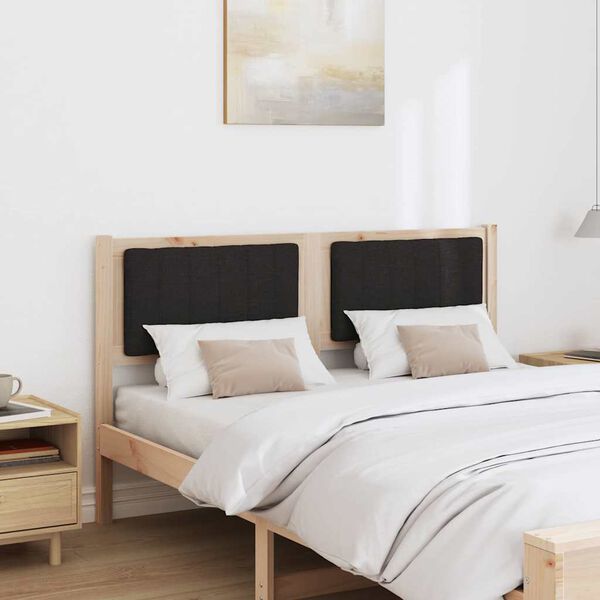 vidaXL Ταπετσαρισμένο κεφαλάρι Καφέ 140 cm Στερεά ξυλεία πεύκου