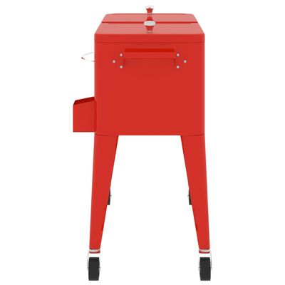 vidaXL Φορητό Ψυγείο με Ρόδες Κόκκινο 92 x 43 x 89 εκ.