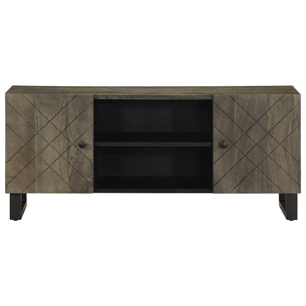 vidaXL Έπιπλο Τηλεόρασης Μαύρο 105 x 33 x 46 εκ. από Μασίφ Ξύλο Μάνγκο