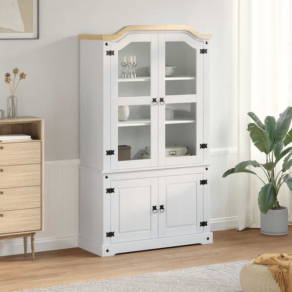 vidaXL &Beta;&iota;&tau;&rho;ί&nu;&alpha; &Lambda;&epsilon;&upsilon;&kappa;ό 103.5 x 42 x 180 &epsilon;&kappa; &Sigma;&tau;&epsilon;&rho;&epsilon;ά &xi;&upsilon;&lambda;&epsilon;ί&alpha; &pi;&epsilon;ύ&kappa;&omicron;&upsilon;