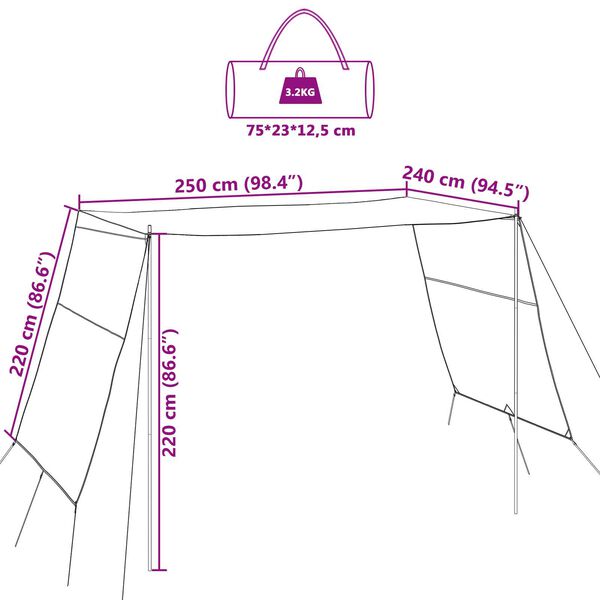 vidaXL Τέντα ανθεκτική στο νερό 302 x 240 x 240 cm