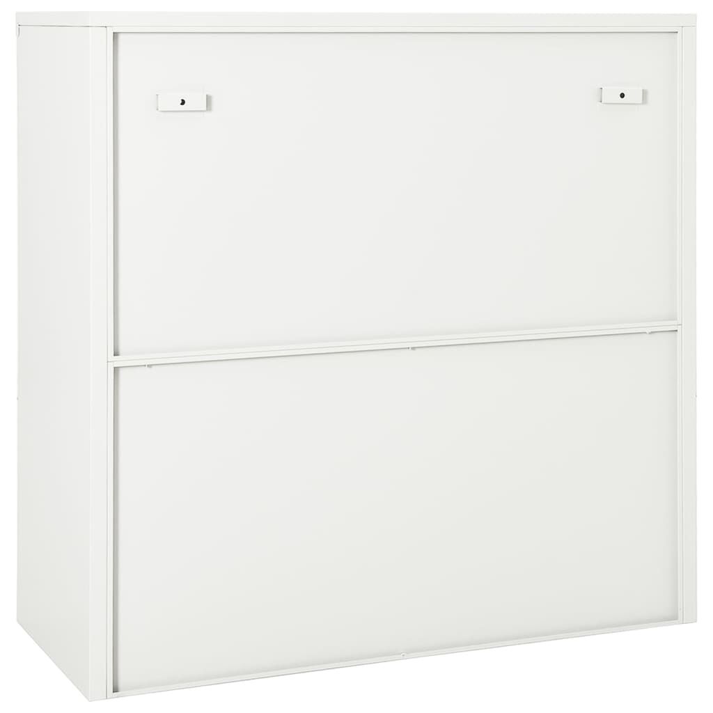 vidaXL Ντουλάπι με Συρόμενη Πόρτα Λευκό 90 x 40 x 90 εκ. Ατσάλινο
