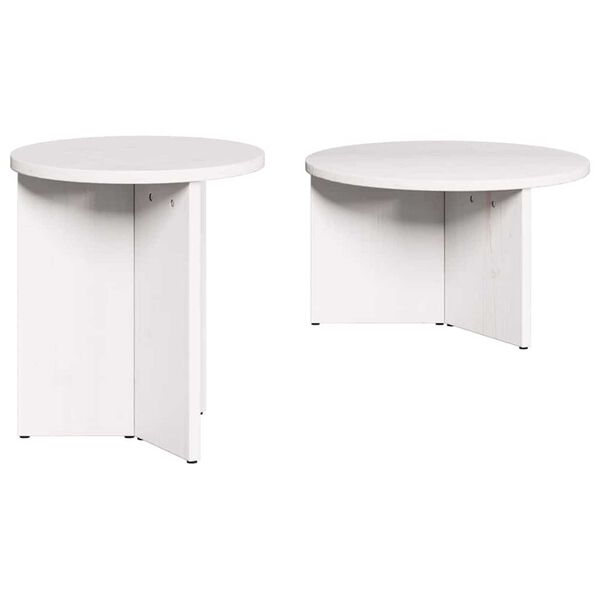 vidaXL Τραπεζάκι σαλονιού 2 pcs Λευκό 49 x 49 x 28 εκ