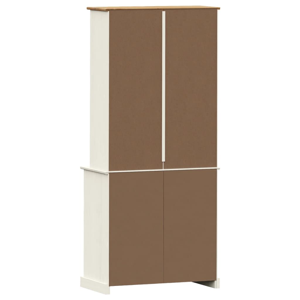 vidaXL Βιτρίνα VIGO Λευκή 78 x 40 x 175 εκ. από Μασίφ Ξύλο Πεύκου