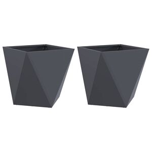 vidaXL Γλάστρα 2 pcs Ανθρακί 40 x 40 x 40 cm Ατσάλι