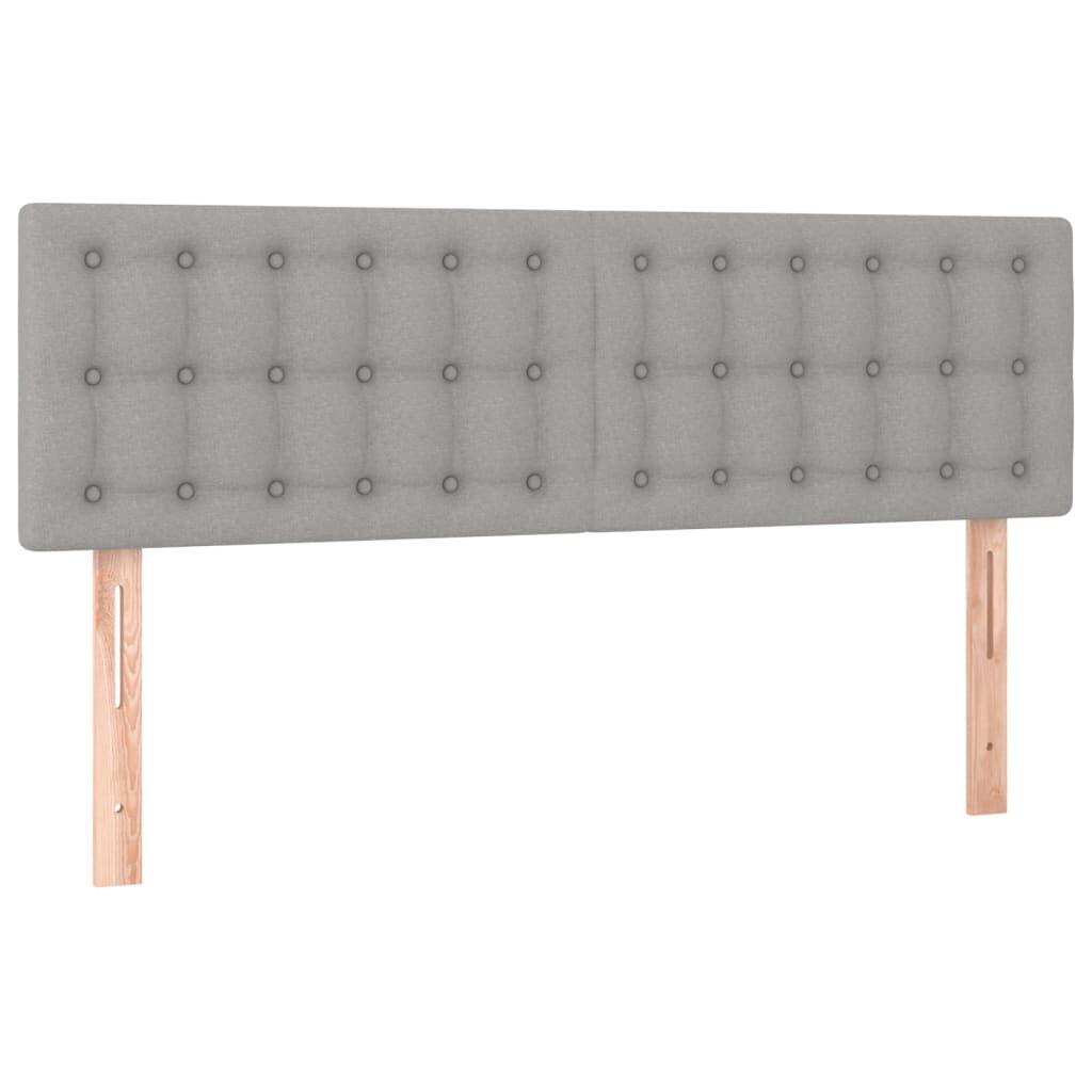 vidaXL Κρεβάτι Boxspring με Στρώμα Ανοιχτό Γκρι 140x200 εκ. Υφασμάτινο