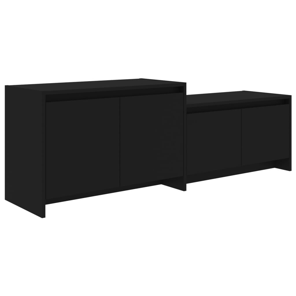 vidaXL Έπιπλο Τηλεόρασης Μαύρο 146,5x35x50 εκ. από Επεξεργ. Ξύλο