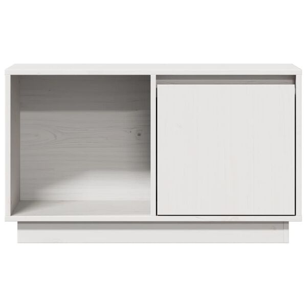 vidaXL Έπιπλο Τηλεόρασης Λευκό 74 x 35 x 44 εκ. από Μασίφ Ξύλο Πεύκου
