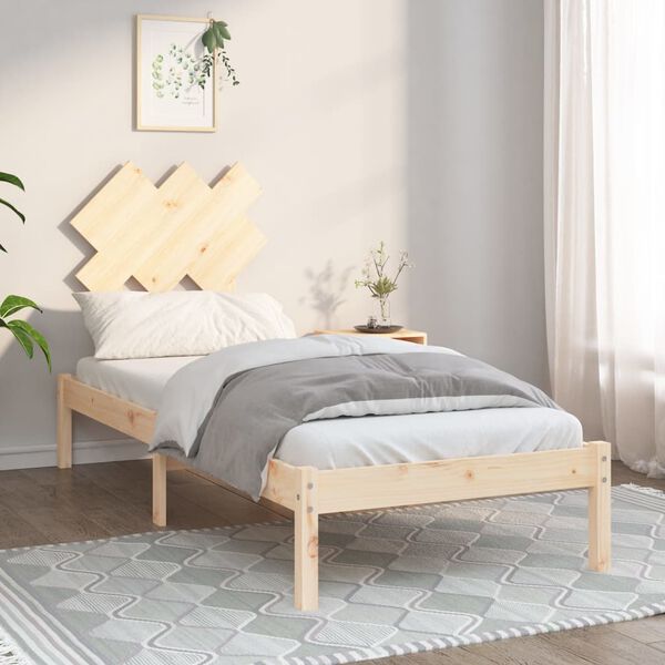vidaXL Πλαίσιο Κρεβατιού 75 x 190 εκ. από Μασίφ Ξύλο Small Single