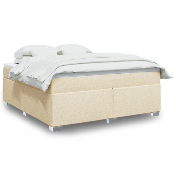 vidaXL &Kappa;&rho;&epsilon;&beta;ά&tau;&iota; Boxspring &mu;&epsilon; &Sigma;&tau;&rho;ώ&mu;&alpha; &Kappa;&rho;&epsilon;&mu; 180x200 &epsilon;&kappa;. &Upsilon;&phi;&alpha;&sigma;&mu;ά&tau;&iota;&nu;&omicron;