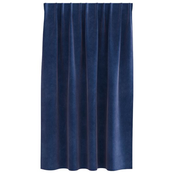 vidaXL Κουρτίνες με κουρτίνες 2 pcs Σκούρο Μπλε 140 x 140 cm Βελούδο