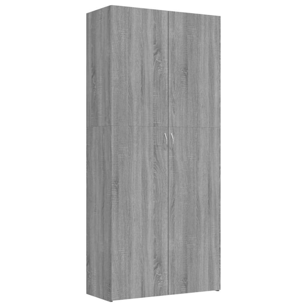 vidaXL Παπουτσοθήκη Γκρι Sonoma 80x35,5x180 εκ. από Επεξεργασμένο Ξύλο