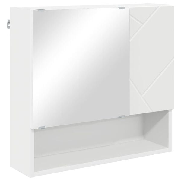 vidaXL Ντουλάπα Καθρέφτη Λευκό 59 x 17 x 55 cm Επεξεργασμένο ξύλο