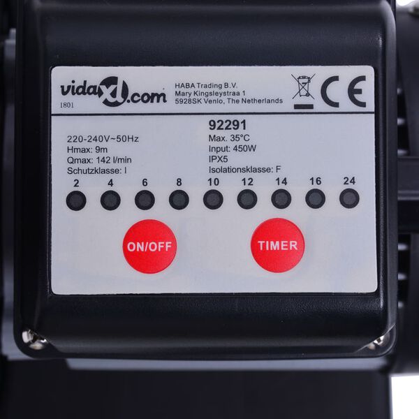 vidaXL Αντλία / Φίλτρο Άμμου με Χρονοδιακόπτη 450 W 25 Λίτρα