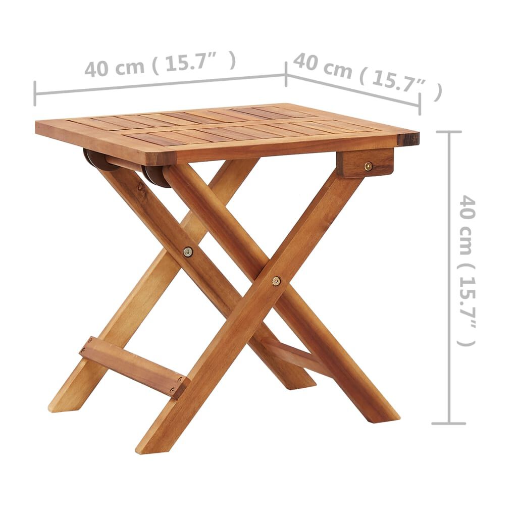 vidaXL Τραπεζάκι Κήπου Πτυσσόμενο 40 x 40 x 40 εκ. Μασίφ Ξύλο Ακακίας