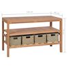 vidaXL Έπιπλο Μπάνιου 132x45x75 εκ. από Μασίφ Ξύλο Teak με 4 Καλάθια