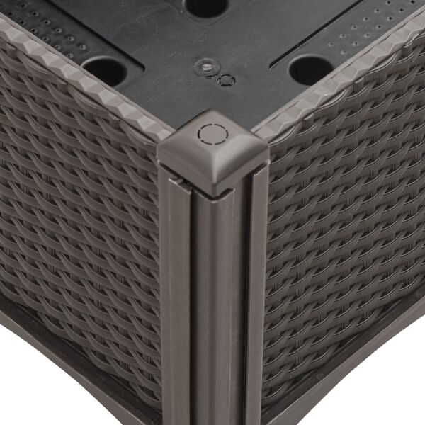 vidaXL Ζαρντινιέρα Κήπου με Πόδια Καφέ 80x40x42 εκ. Πολυπροπυλένιο