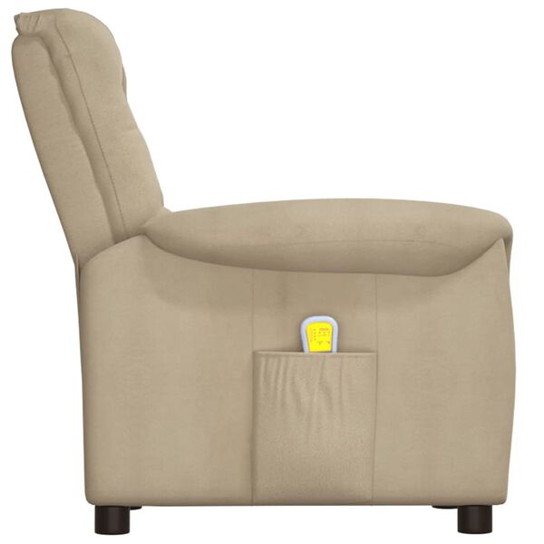 vidaXL Πολυθρόνα Μασάζ Ανοιχτό Γκρι από Ύφασμα Μικροϊνών