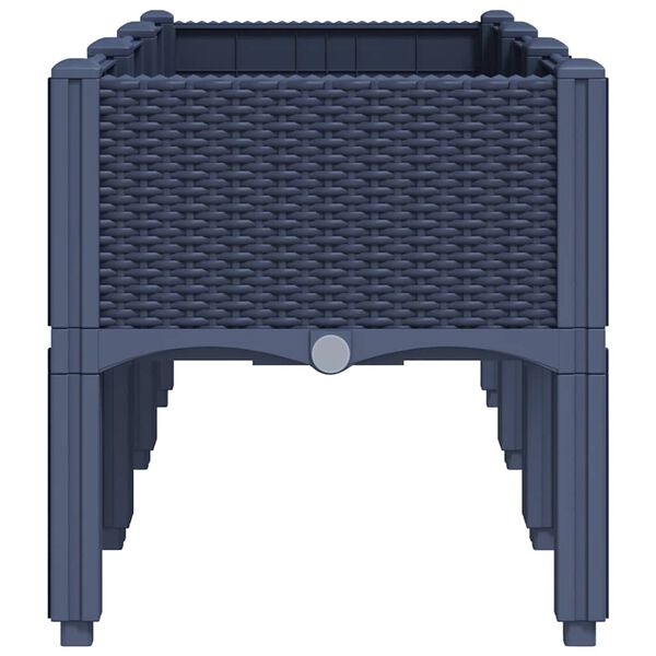 vidaXL Ζαρντινιέρα Κήπου με Πόδια Μπλε Γκρι 120x40x42 εκ. Πολυπροπυλένιο