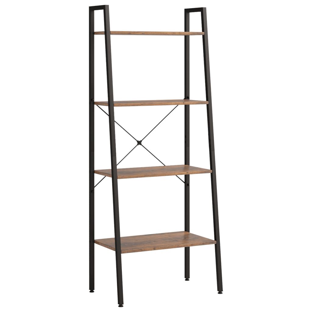 vidaXL Ραφιέρα 4 Επιπέδων Σκούρο Καφέ & Μαύρο 56x35x140 εκ.