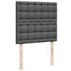 vidaXL Κρεβάτι Boxspring με Στρώμα Σκούρο Γκρι 90x200 εκ. Υφασμάτινο