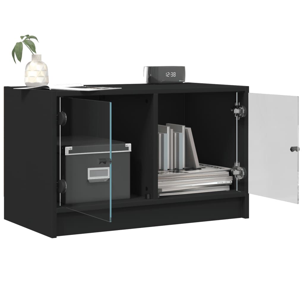 vidaXL Έπιπλο Τηλεόρασης Λευκό 68x37x42 εκ. με Γυάλινες Πόρτες