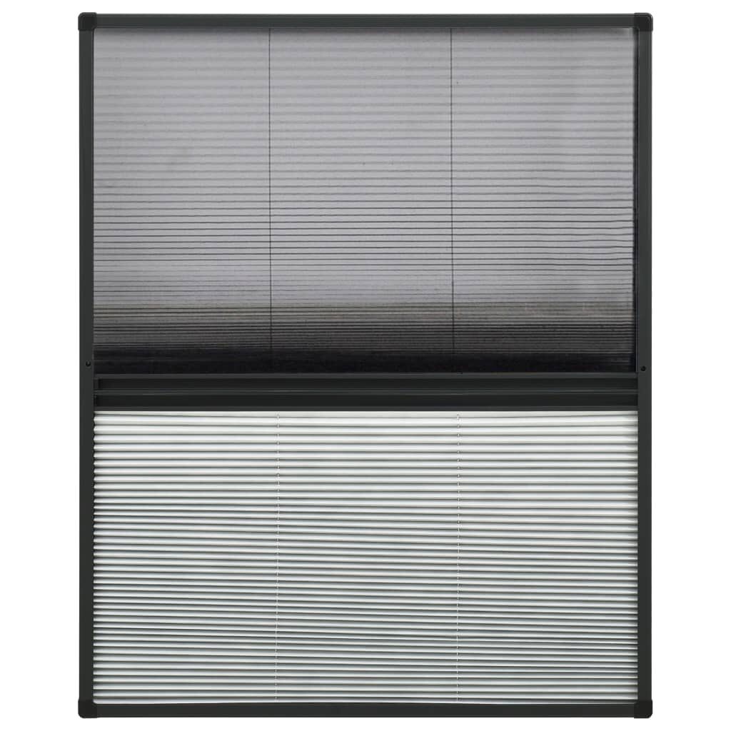 vidaXL Σήτα Παραθύρου Πλισέ με Σκίαστρο 80 x 100 εκ. Αλουμινίου
