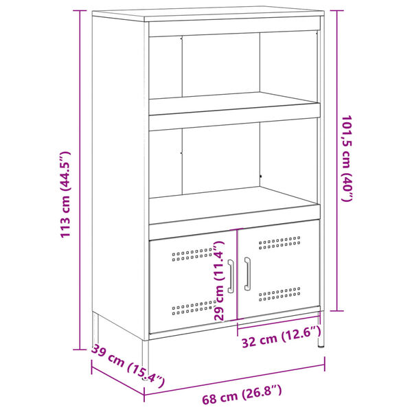 vidaXL Ραφιέρα Λευκή 68x39x113 εκ. από Ατσάλι