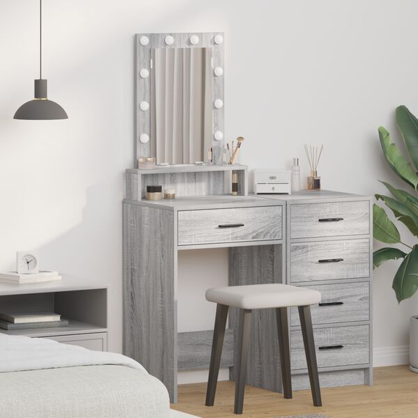 vidaXL Τραπέζι περιποίησης Γκρι 50 x 41 x 140 εκ. Επεξεργασμένο ξύλο