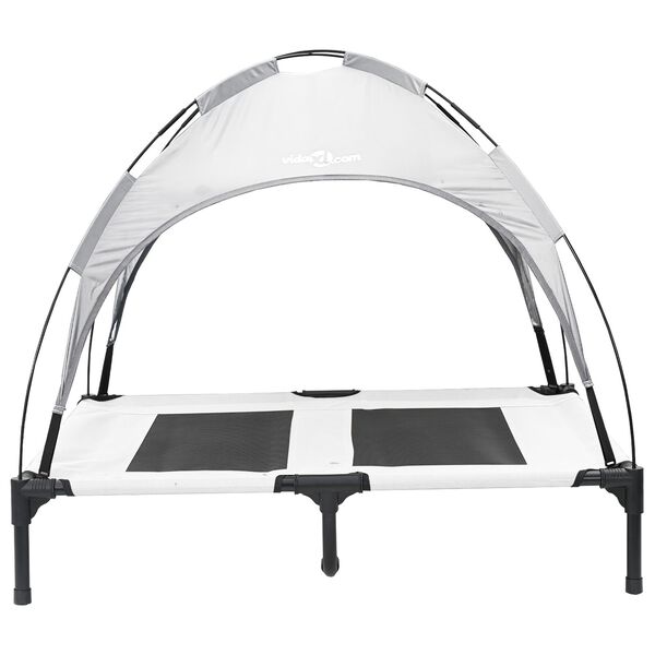 vidaXL Κρεβάτι Σκύλου Ασημί Γκρι 92 x 77 x 82,5 εκ. Ατσάλι